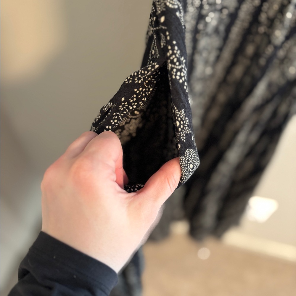 THE GREAT. Black Floral Button-Front Maxi Dress - Picture 7 of 9